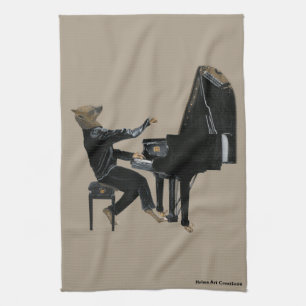 Hyena Piano Muziek Pianist Fantasy Keuken Handdoek