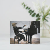 Hyena Piano Muziekspeler Fantasy Art Briefkaart (Staand voorkant)