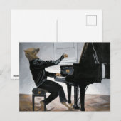 Hyena Piano Muziekspeler Fantasy Art Briefkaart (Voorkant / Achterkant)