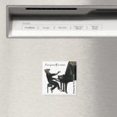 Hyena Piano Muziekspeler Fantasy Art Button Magnet (Insitu (Vaatwasser))