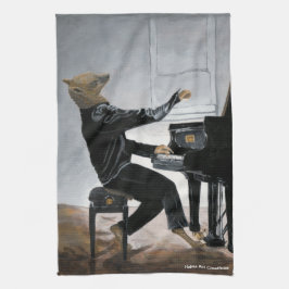 Hyena Piano Muziekspeler Fantasy Art Keuken Handdo Theedoek
