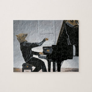 Hyena Piano Muziekspeler Fantasy Art Kleine Puzzel