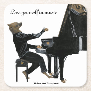 Hyena Piano Muziekspeler Fantasy Paper Onderzetter
