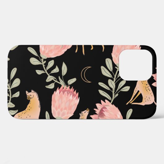 Hyena & Protea: donker  patroon Case-Mate iPhone Case (Achterkant (horizontaal))