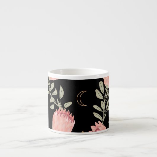 Hyena & Protea: donker  patroon Espresso Kop (Voorkant)