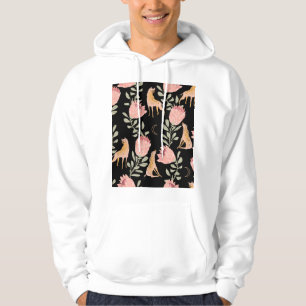 Hyena & Protea: donker  patroon Hoodie