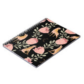 Hyena & Protea: donker  patroon Notitieboek (Linkerzijde)