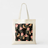 Hyena & Protea: donker patroon Tote Bag (Achterkant)