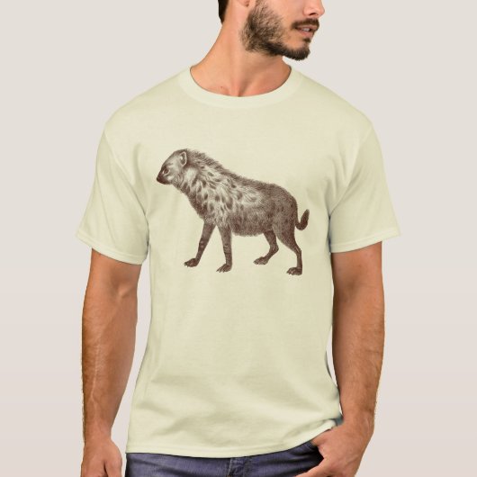 Hyena T-Shirt op basis van Antiek gravure (Voorkant)