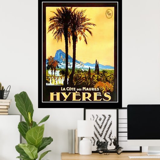 Hyeres Cote da Azur  Adverteren poster (Thuiskantoor)