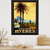 Hyeres Cote da Azur Vintage reclameposter Poster (Keuken)