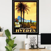 Hyeres Cote da Azur Vintage reclameposter Poster (Thuiskantoor)