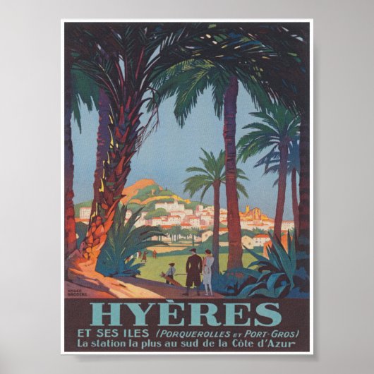 Hyeres France Vintage Poster (Voorkant)