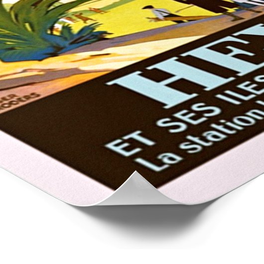 Hyeres France Vintage Travel Adverteren Poster (Hoek)