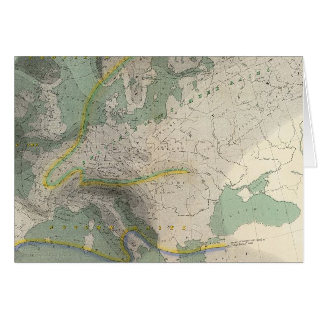 Hyetografische kaart Europa (Voorkant Horizontaal)
