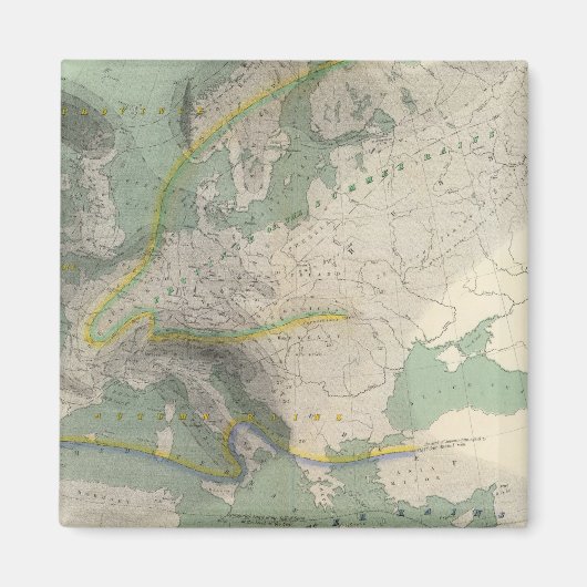 Hyetografische kaart Europa Magneet (Voorkant)