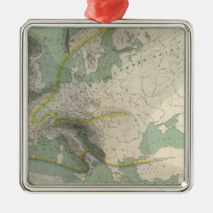Hyetografische kaart Europa Metalen Ornament