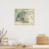 Hyetografische kaart Europa Poster (Keuken)