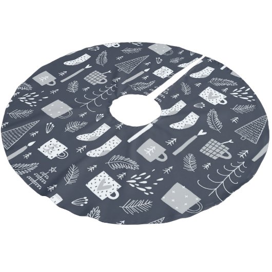 Hygee blauw witte, luie sokken mokken bomen kerstboom rok (Gekanteld)