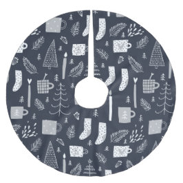 Hygee blauw witte, luie sokken mokken bomen kerstboom rok