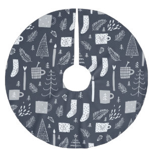 Hygee blauw witte, luie sokken mokken bomen kerstboom rok