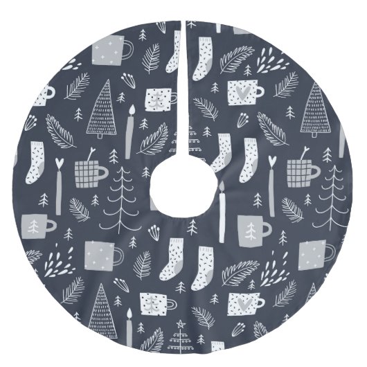 Hygee blauw witte, luie sokken mokken bomen kerstboom rok (Voorkant)