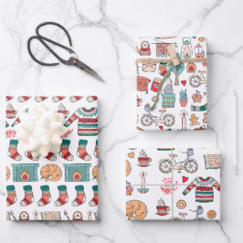 Hygee-kerstjumperpatroon Inpakpapier Vel
