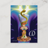 HYGEIA , APOTHEKER MONOGRAM. Blauw wit Visitekaartje (Achterkant)