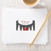 Hygge-adres en naam rood etiket (Insitu)