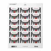 Hygge-adres en naam rood etiket (Full Sheet)