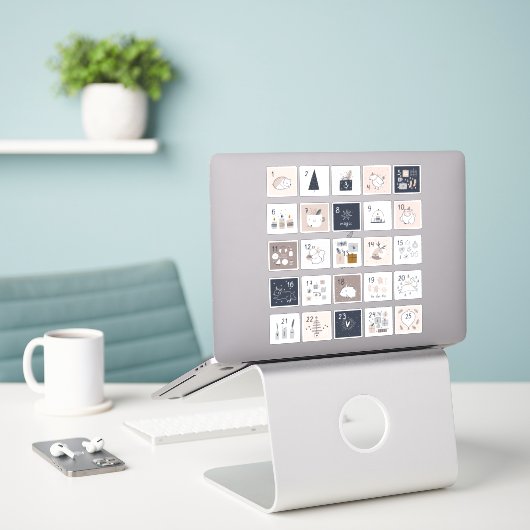 Hygge advent kalender kerstmis magie sticker (Laptop op bureau)