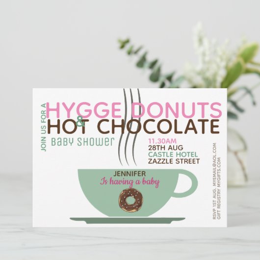 HYGGE Baby/Bruids/Douche of EVENEMENT Uitnodiginge Kaart (Staand voorkant)