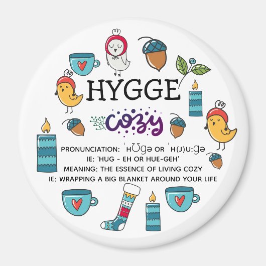 HYGGE - betekenis en uitspraak cute doodles nieuw Magneet (Voorkant)