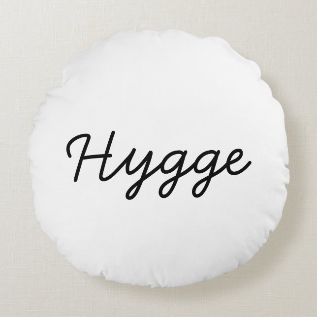 Hygge Black Elegant Rond Kussen (Voorkant)