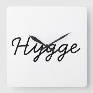 Hygge Black Elegant Vierkante Klok