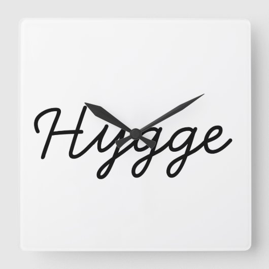 Hygge Black Elegant Vierkante Klok (Voorkant)