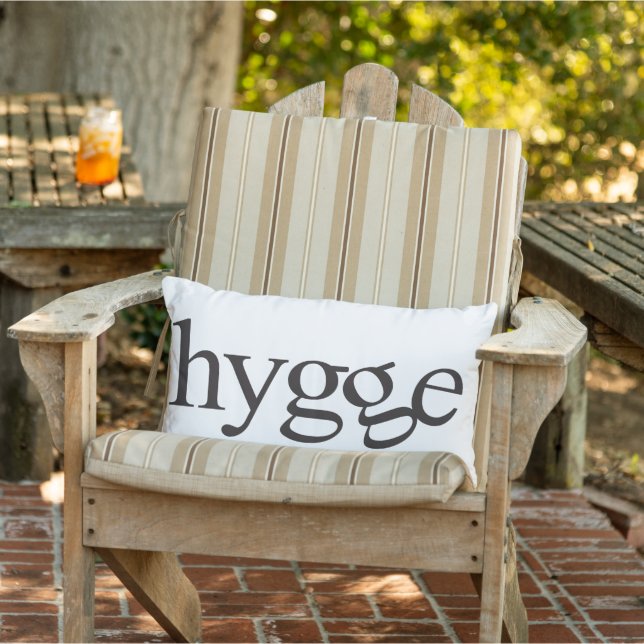 Hygge Black en White Lumbar Pillow Buitenkussen (Stoel)