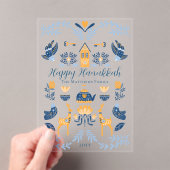Hygge Blue | Gele unieke Happy Hanukkah Acryl Uitnodigingen (Insitu (Draagbaar))