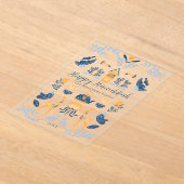 Hygge Blue | Gele unieke Happy Hanukkah Acryl Uitnodigingen (Laagn)