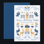 Hygge Blue | Gele unieke woekervakantiewenk Feestdagenkaart<br><div class="desc">Dit unieke 'Warm Holiday Wishes' bewerkbare ontwerp is perfect voor uw wintervakantiewensen en biedt een scala aan beelden met een hoge stijl die zijn gerangschikt in een uniek patroon dat lui en vrolijk is. Composietontwerp per feestdag — Design.</div>