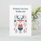 Hygge Christmas Deer Design - Scandinavisch geïnsp Bedankkaart (Staand voorkant)