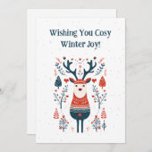 Hygge Christmas Deer Design - Scandinavisch geïnsp Bedankkaart (Voorkant / Achterkant)