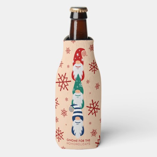 Hygge Christmas Gnome voor de Feestdagen Sneeuwvlo Flesjeskoeler (Fles Voorkant)