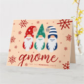 Hygge Christmas Gnome voor de Feestdagen Sneeuwvlo Kaart (Gele Bloem)