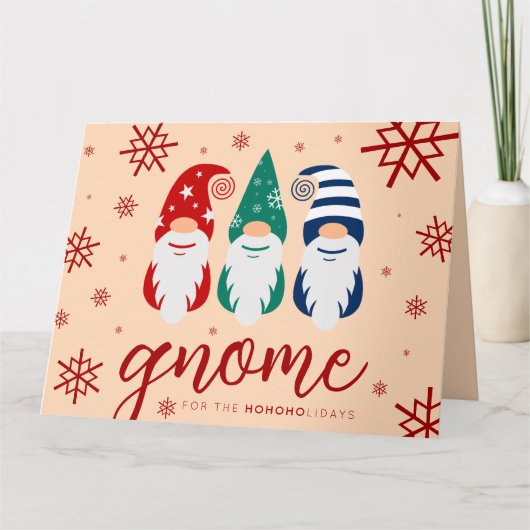 Hygge Christmas Gnome voor de Feestdagen Sneeuwvlo Kaart (Voorkant)