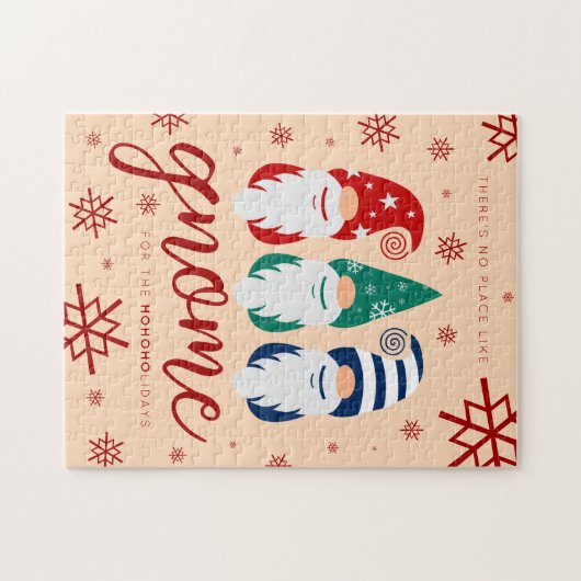 Hygge Christmas Gnome voor de Feestdagen Sneeuwvlo Legpuzzel (Horizontaal)