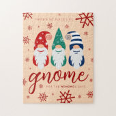 Hygge Christmas Gnome voor de Feestdagen Sneeuwvlo Legpuzzel (Verticaal)