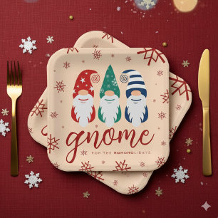 Hygge Christmas Gnome voor de Feestdagen Sneeuwvlo Papieren Bordje