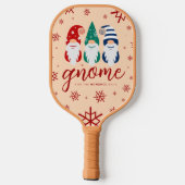 Hygge Christmas Gnome voor de Feestdagen Sneeuwvlo Pickleball Paddle (Achterkant)