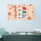 Hygge Christmas Gnome voor de Feestdagen Sneeuwvlo Spandoek (Beurs)